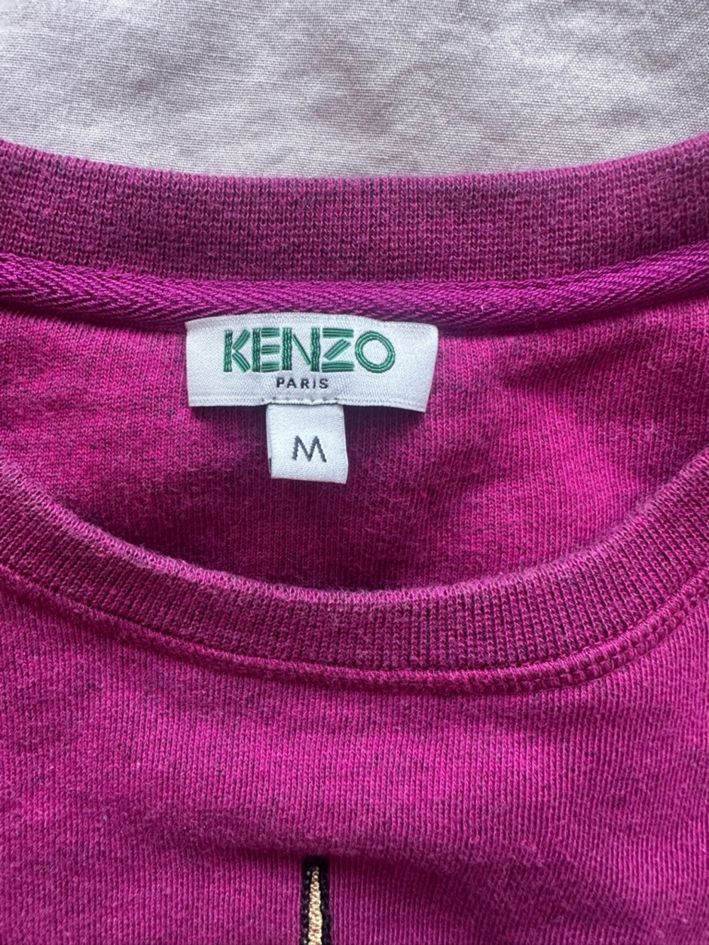 Kenzo Paris Eiffel Tower Logo Sweatshirt Pink Embroidered Graphic Size M - Picture 3 of 7